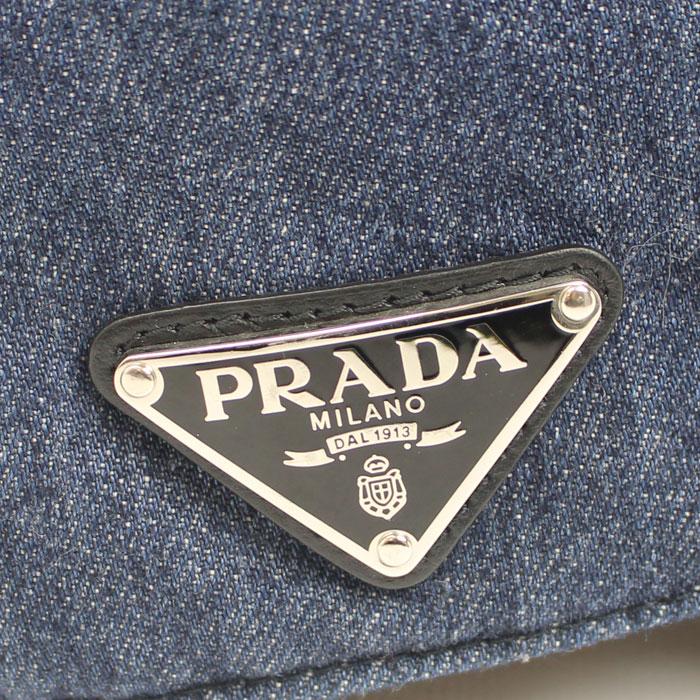 PRADA（プラダ） トライアングルロゴ デニム キャップ ブルー