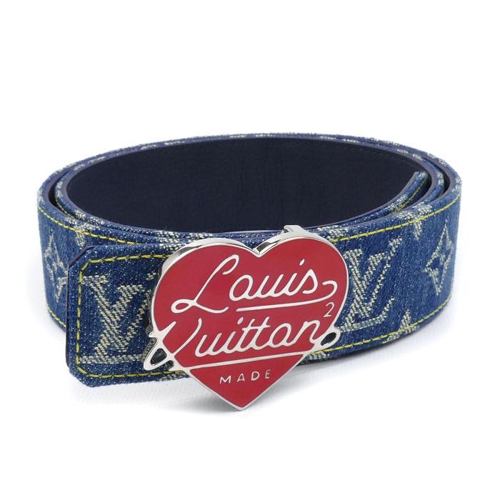 LOUIS VUITTON ルイ・ヴィトン × Nigo サンチュール LVハート  ベルト ブルー M0465 BC3281 ユニセックス【中古】【美品】 LOUIS VUITTON（ルイ・ヴィトン） × Nigo サンチュール LVハート