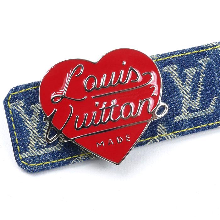 LOUIS VUITTON ルイ・ヴィトン × Nigo サンチュール LVハート  ベルト ブルー M0465 BC3281 ユニセックス【中古】【美品】 LOUIS VUITTON（ルイ・ヴィトン） × Nigo サンチュール LVハート