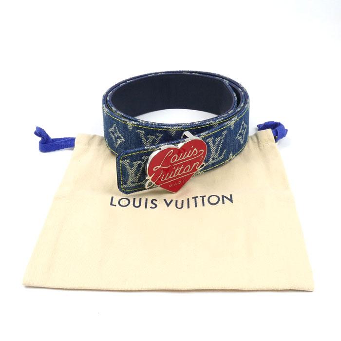 LOUIS VUITTON ルイ・ヴィトン × Nigo サンチュール LVハート  ベルト ブルー M0465 BC3281 ユニセックス【中古】【美品】 LOUIS VUITTON（ルイ・ヴィトン） × Nigo サンチュール LVハート