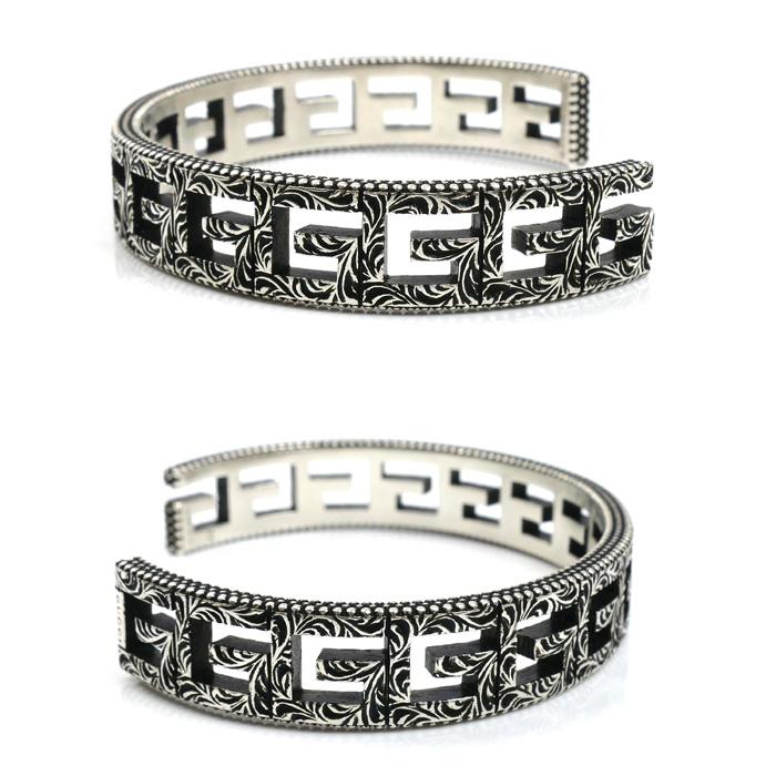 グッチ アラベスク シルバー バングル スクエアG GUCCI（グッチ） シルバー925 スクエアGアラベスク バングル 551919