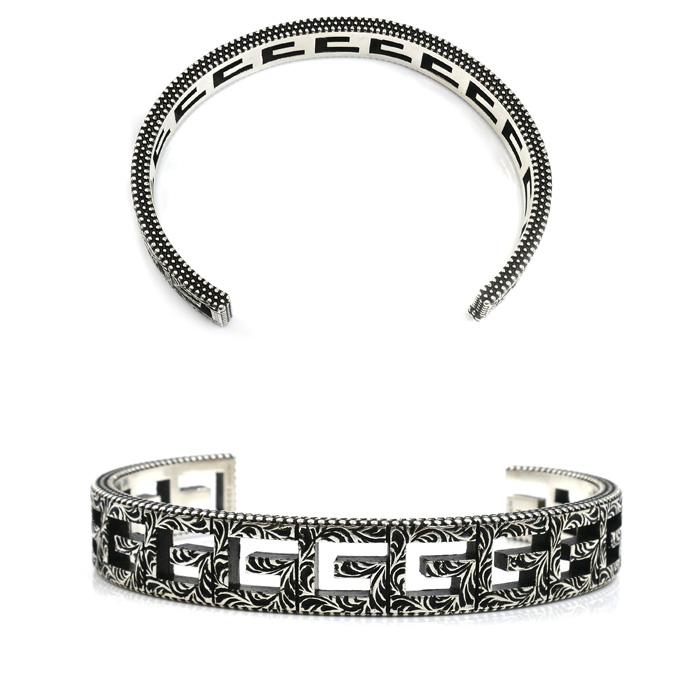 グッチ アラベスク シルバー バングル スクエアG GUCCI（グッチ） シルバー925 スクエアGアラベスク バングル 551919