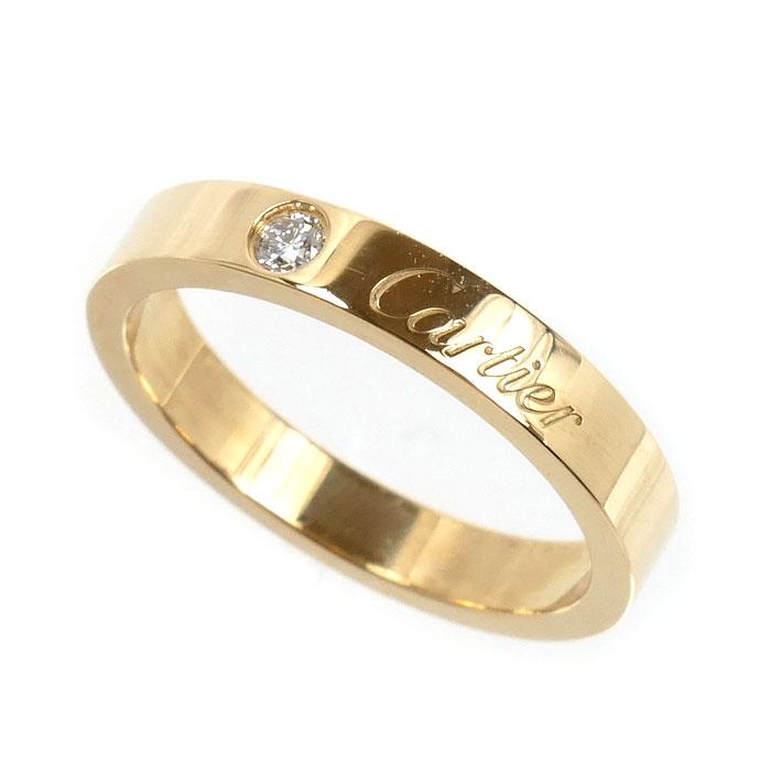 Cartier（カルティエ） K18YG エングレーブド 1Pダイヤ リング・指輪 