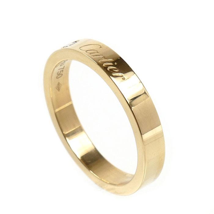 Cartier（カルティエ） K18YG エングレーブド 1Pダイヤ リング・指輪 
