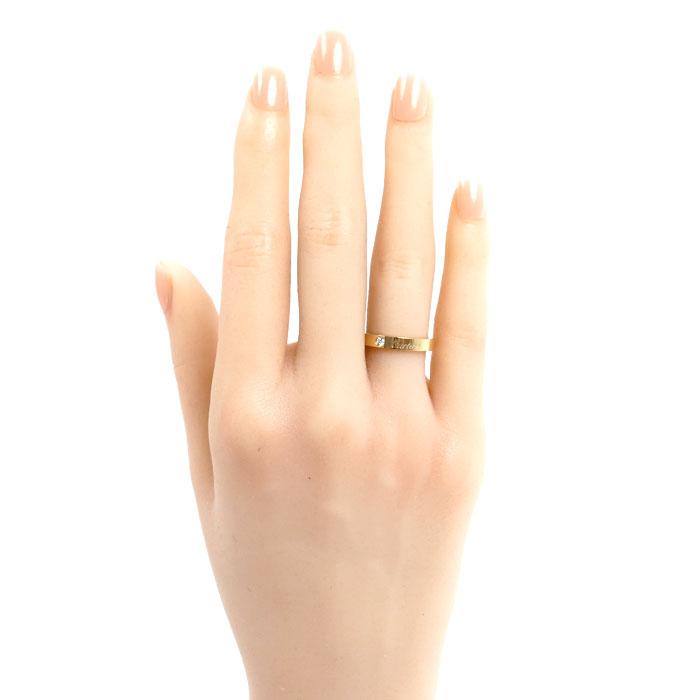 Cartier（カルティエ） K18YG エングレーブド 1Pダイヤ リング・指輪 