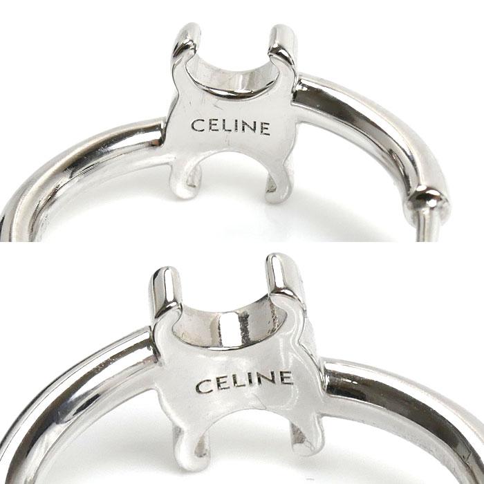 CELINE（セリーヌ） 真鍮 トリオンフ アシンメトリック フープ ピアス