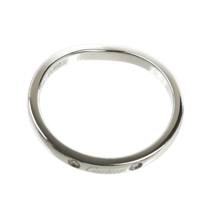 Cartier カルティエ 3Pダイヤ プラチナ リング Pt950 5号 指輪 Cartier（カルティエ） Pt950プラチナ バレリーナ カーブ ウェディング