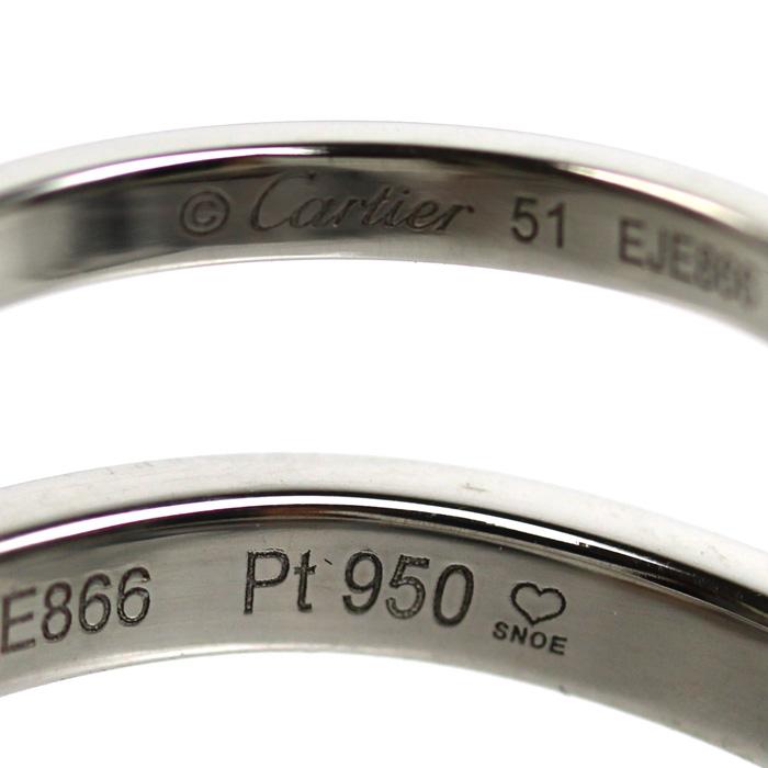 Cartier カルティエ 3Pダイヤ プラチナ リング Pt950 5号 指輪 Cartier（カルティエ） Pt950プラチナ バレリーナ カーブ ウェディング