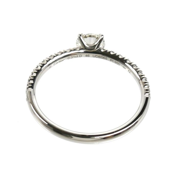 【美品】カルティエPT950 ダイヤモンド0.24ct リング Cartier（カルティエ） Pt950プラチナ エタンセル ドゥ ハーフ