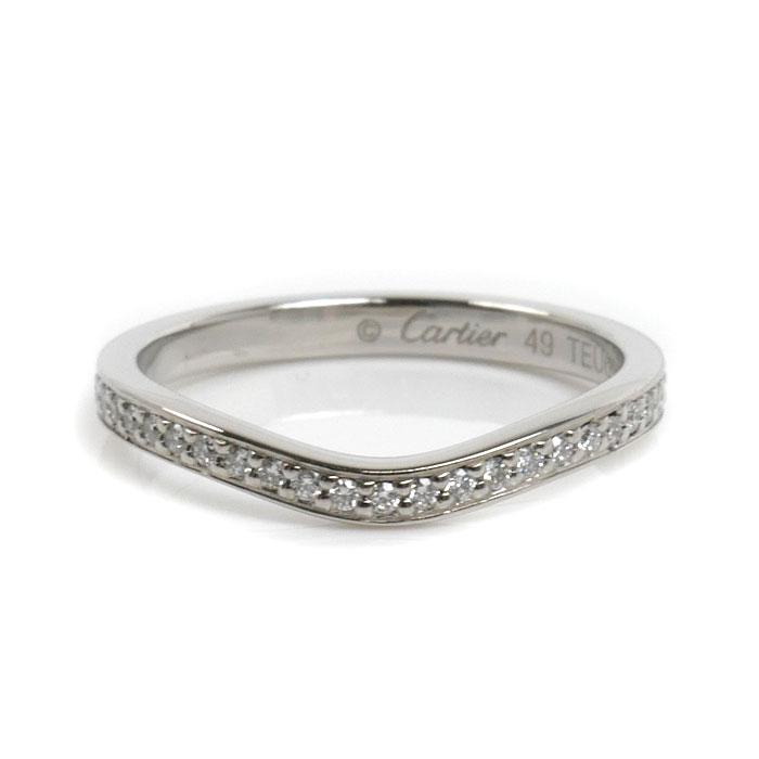 Cartier カルティエ Pt950 ダイヤモンド バレリーナ リング Cartier（カルティエ） Pt950プラチナ バレリーナカーブ ハーフ