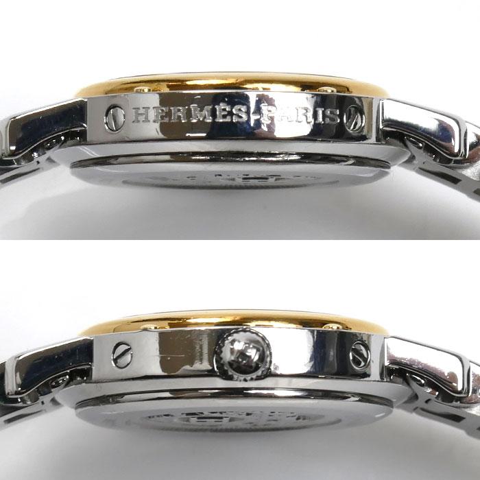 【中古美品】エルメス クリッパー CL4.220 レディース 腕時計 電池交換済 中古)HERMES エルメス クリッパー CL4.220 ホワイト（商品ID