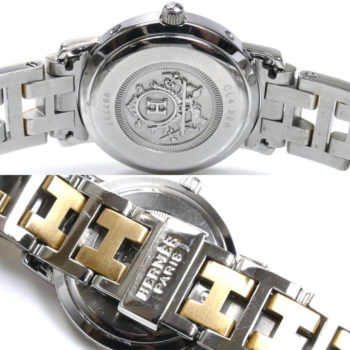 【中古美品】エルメス クリッパー CL4.220 レディース 腕時計 電池交換済 HERMES（エルメス） クリッパー 腕時計 電池式 CL4.220 レディース