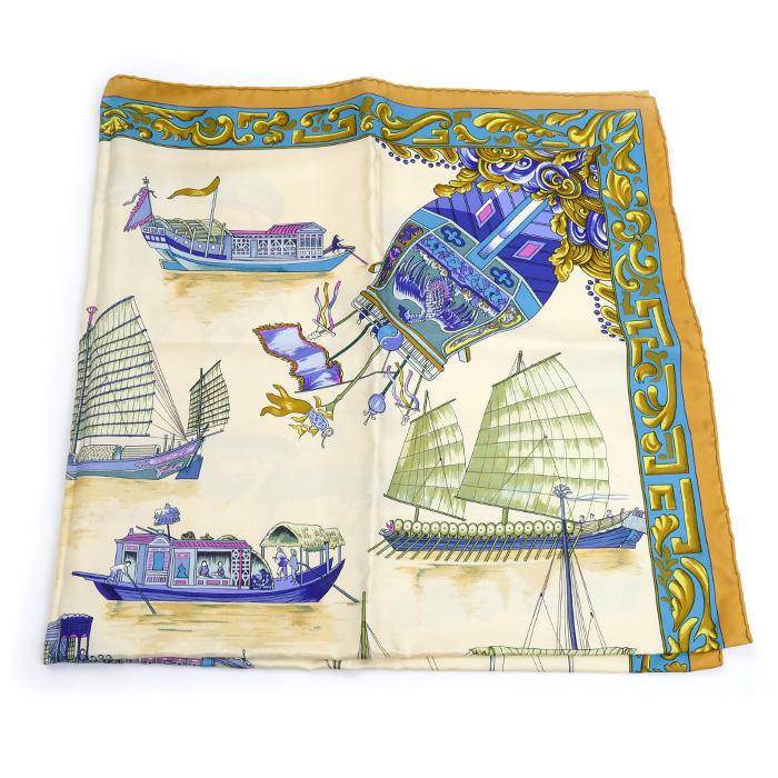 HERMES（エルメス） カレ90 JUNQUES ET SAMPANS 船 スカーフ