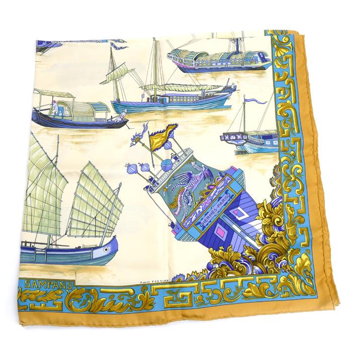 HERMES（エルメス） カレ90 JUNQUES ET SAMPANS 船 スカーフ