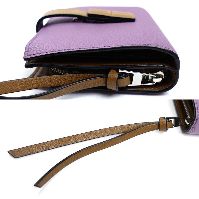 LOEWE ロエベ コンパクト ジップウォレット 二つ折り財布 パープル  