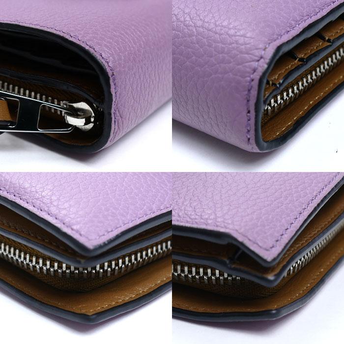 LOEWE（ロエベ） コンパクト ジップウォレット 二つ折り財布 パープル