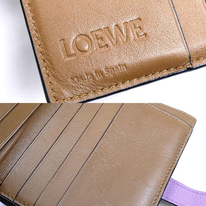 LOEWE（ロエベ） コンパクト ジップウォレット 二つ折り財布 パープル