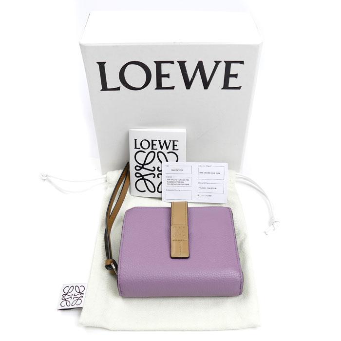 LOEWE パープル 二つ折り財布 LOEWE（ロエベ） コンパクト ジップウォレット 二つ折り財布 パープル