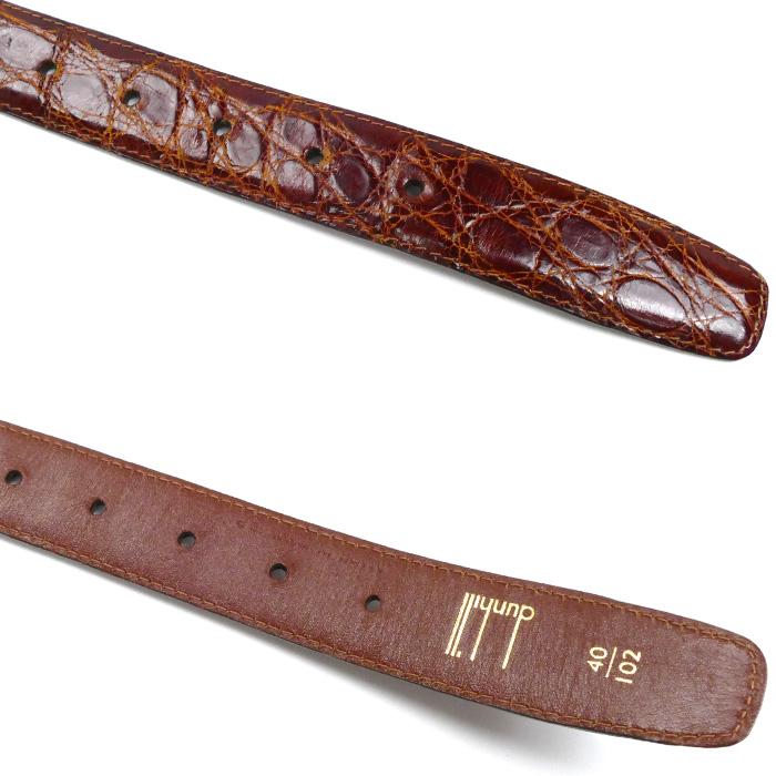 dunhill（ダンヒル） ベルト ブラウン クロコダイル メンズ 中古 : 古