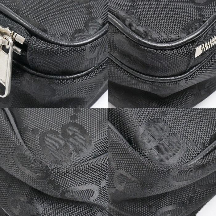 グッチ GGナイロン レザー オフザグリッド 2WAY ショルダーバッグ 625850 ブラック【中古】 GUCCI（グッチ） GGナイロン レザー オフザグリッド 2WAY ショルダー