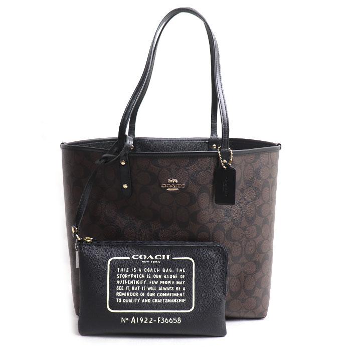 COACH（コーチ） リバーシブル シティートート トートバッグ ブラック