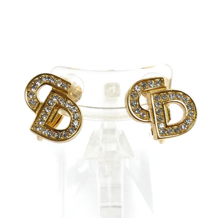 Dior ディオール GP CDロゴ ラインストーン イヤリング 5.2g