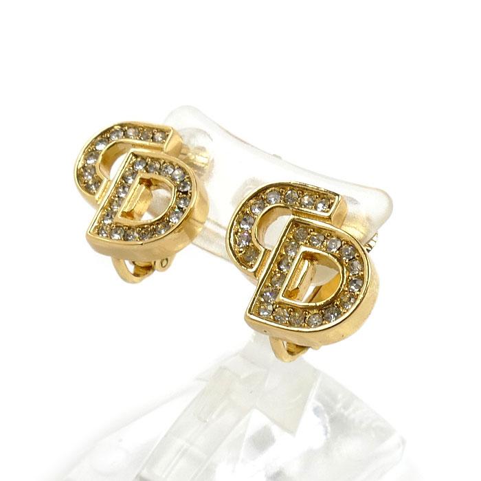 Dior ディオール GP CDロゴ ラインストーン イヤリング 5.2g