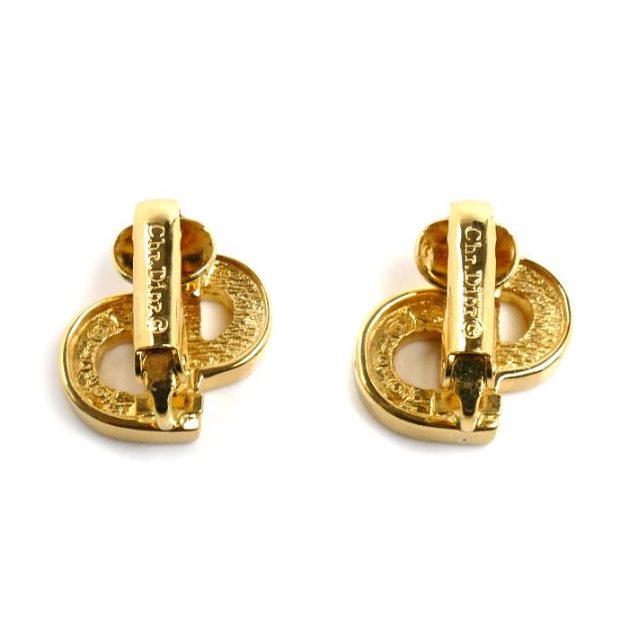 Dior ディオール GP CDロゴ ラインストーン イヤリング 5.2g