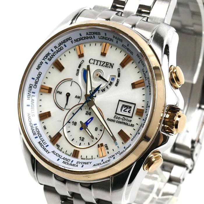 CITIZEN シチズン エコドライブ　ダブルダイレクトフライト 腕時計 ソーラー AT9064-53A/H820-T021701 電波 メンズ【中古】 CITIZEN（シチズン） エコドライブ ダブルダイレクトフライト 腕時計