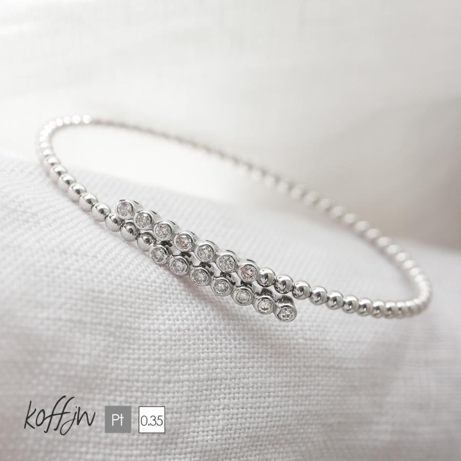 Pt 形状記憶 ダイヤカット バングル Pt 形状記憶 ダイヤカット バングル