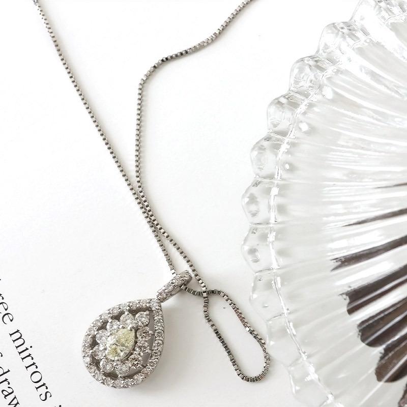 ダイヤモンド ネックレス k18 レディース ペンダント 0.5ct 18金 