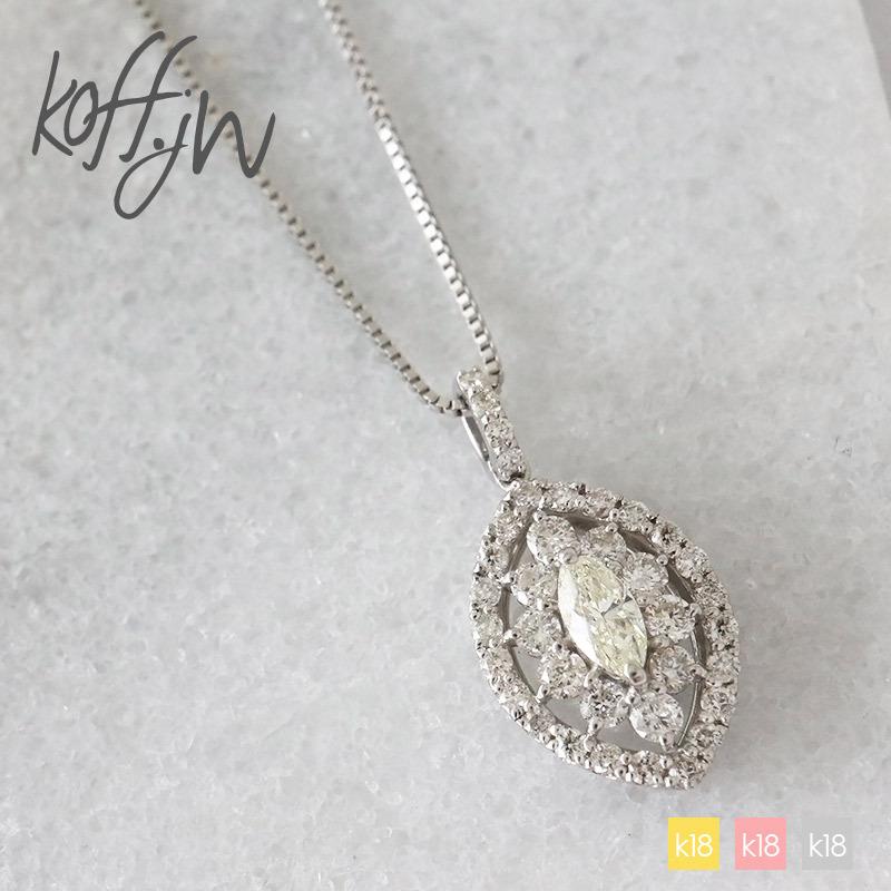 ダイヤモンド ネックレス k18 レディース ペンダント 0.5ct 18金 