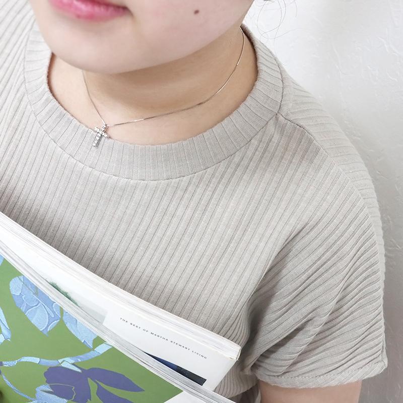 十字架 クロスネックレス k18 レディース ペンダント 0.5ct