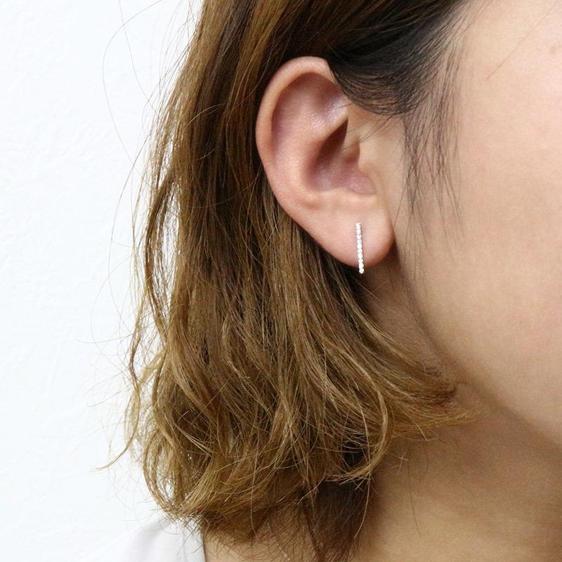 片耳販売/0.5ペア】 ダイヤモンド ピアス レディース ラインピアス 