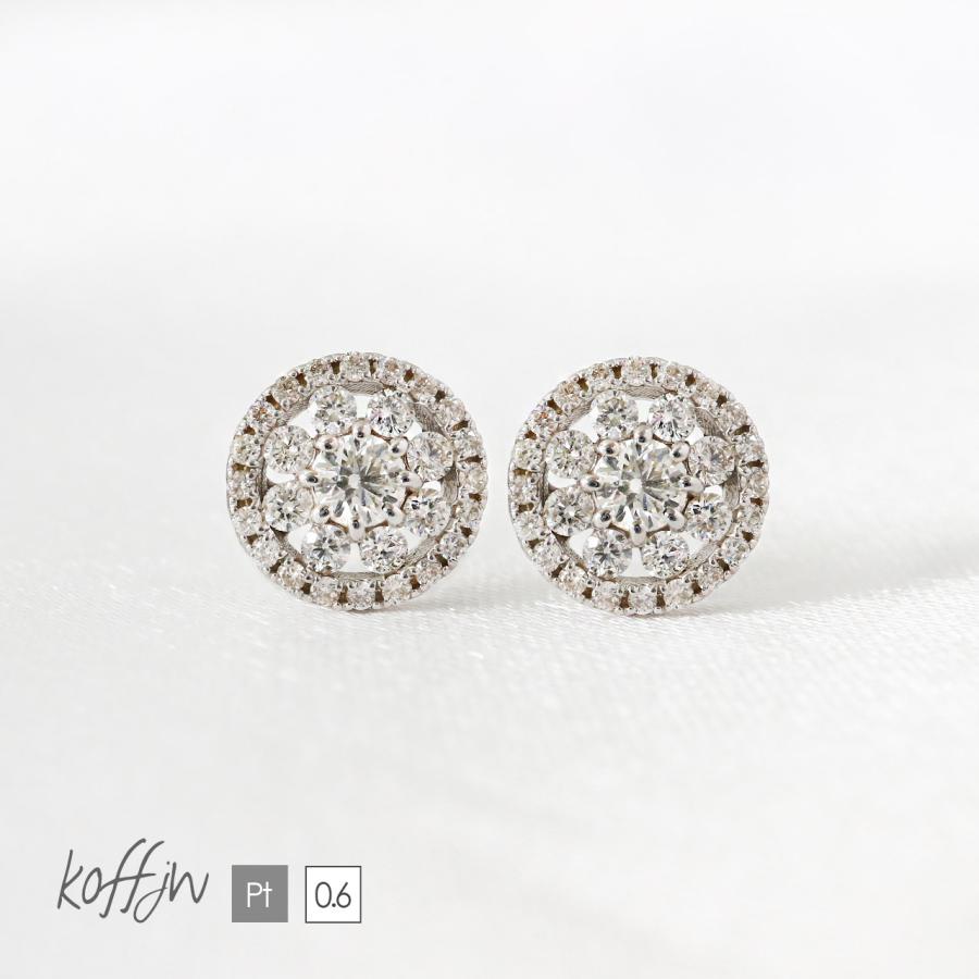 ピアス レディース ダイヤモンド pt900 プラチナ 0.6ct スタッド