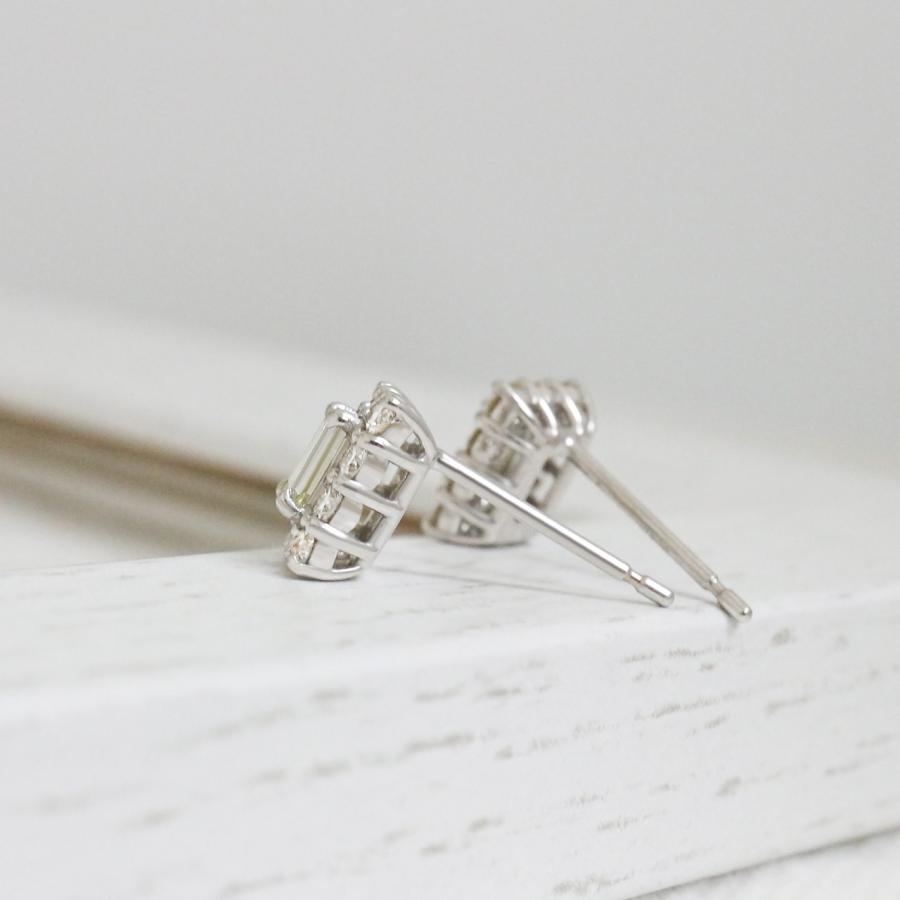 バケットカット　ダイヤモンド　ピアス　プラチナ 楽天市場】バゲットカット ダイヤモンド ピアス 0.45ct