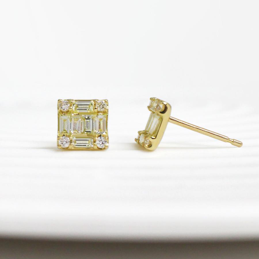 p287a【ギフト無料✧】K18コート リングピアス 5Aダイヤ 上品 高