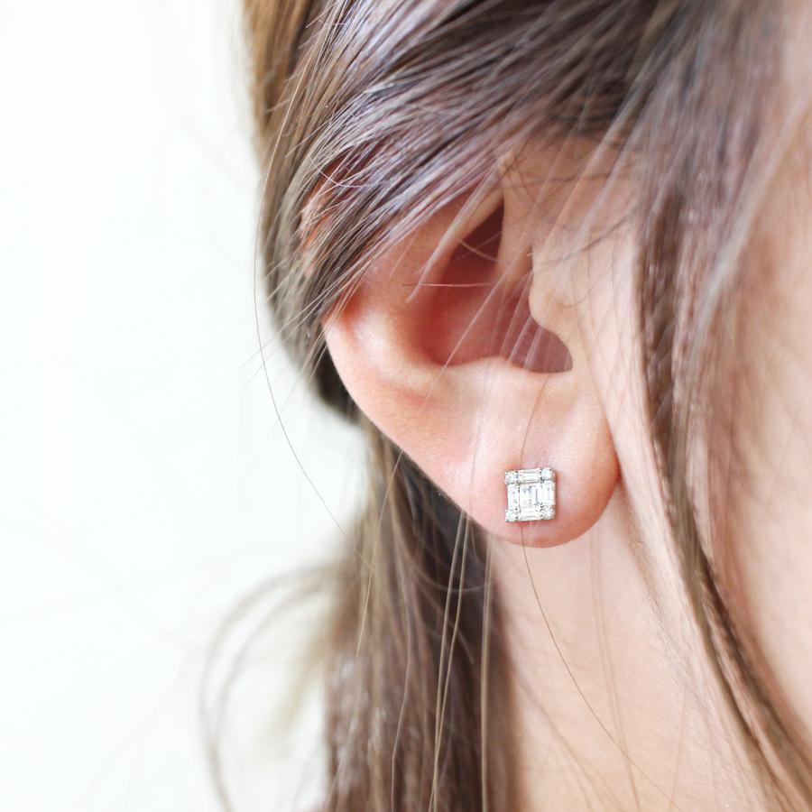 ピアス レディース プラチナ ダイヤモンド pt900 0.4ct バケット ピアス レディース プラチナ ダイヤモンド pt900 0.4ct バケット