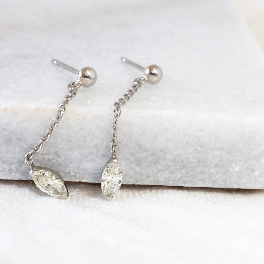 ピアス ダイヤモンド レディース 18金 k18 18k イエロー ホワイト  