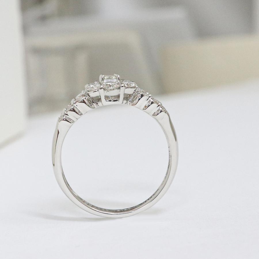 ダイヤモンドリング　1カラット 指輪　バケットカット ダイヤモンド リング K18 ホワイトゴールド 1カラット バケット