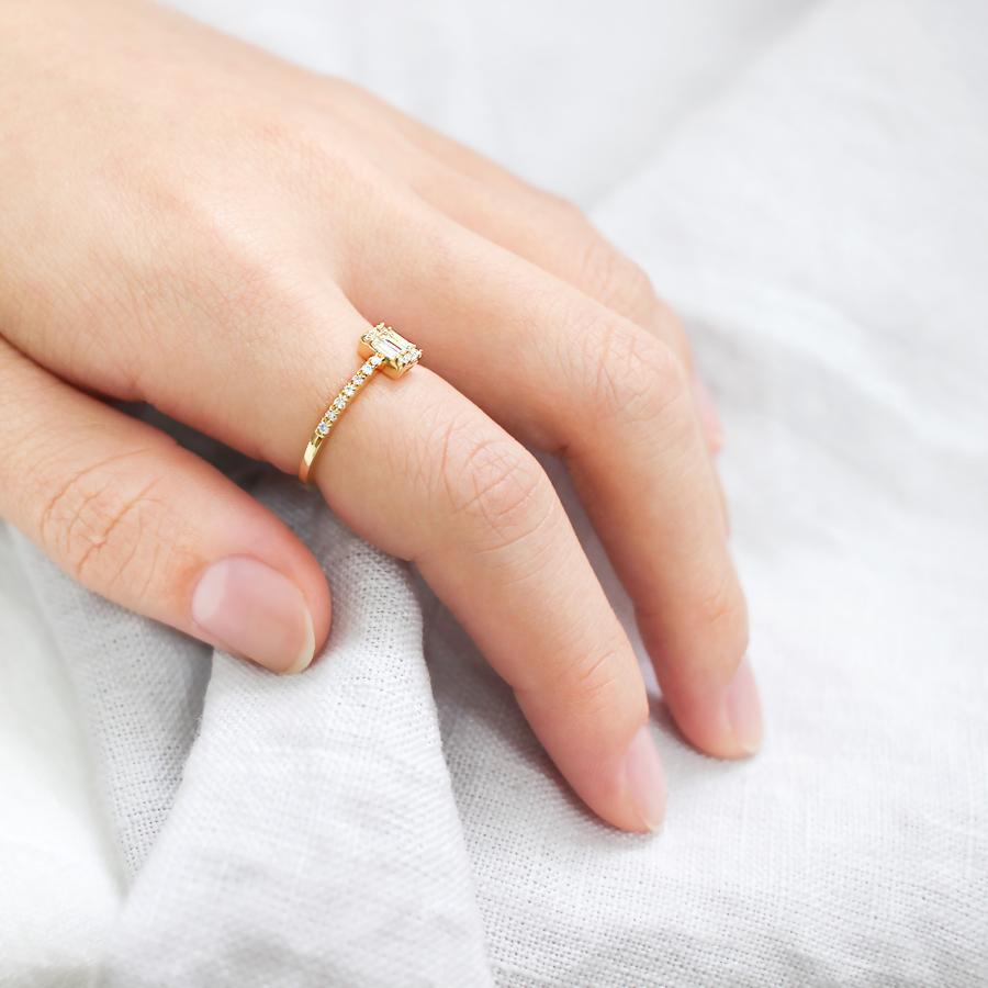 0.25カラットK18ダイヤモンドリング