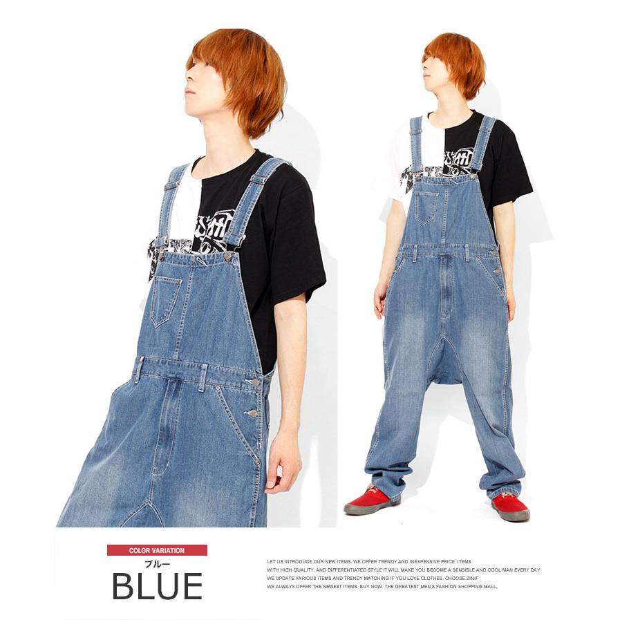 オーバーオール メンズ サルエル デニム リラックス サロペット