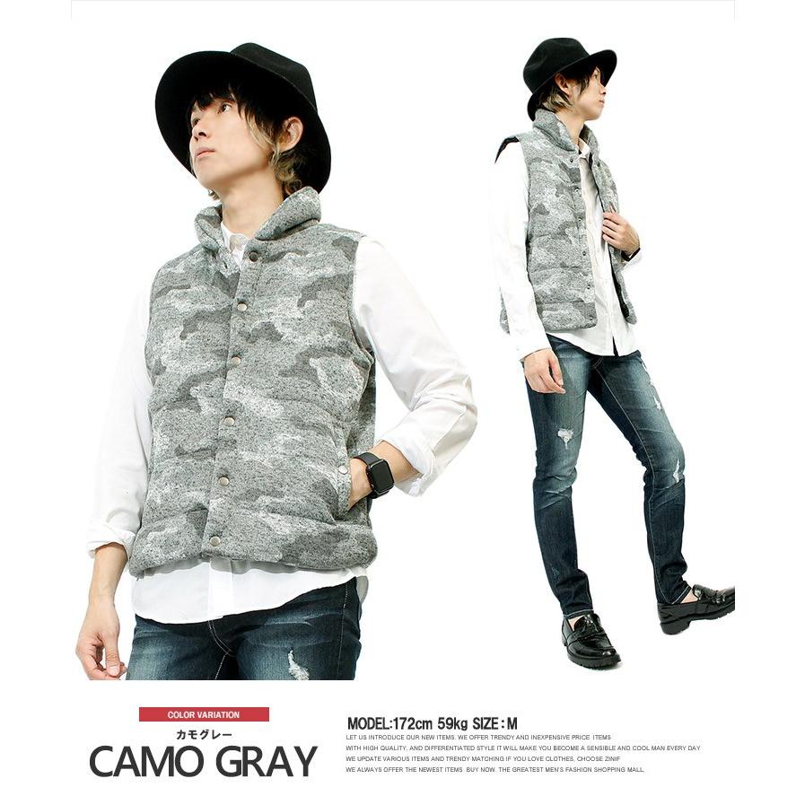 koara　ボリューム中綿ベスト 送料無料 中綿ベスト メンズ ボリュームネック 厚手 フード インディゴ