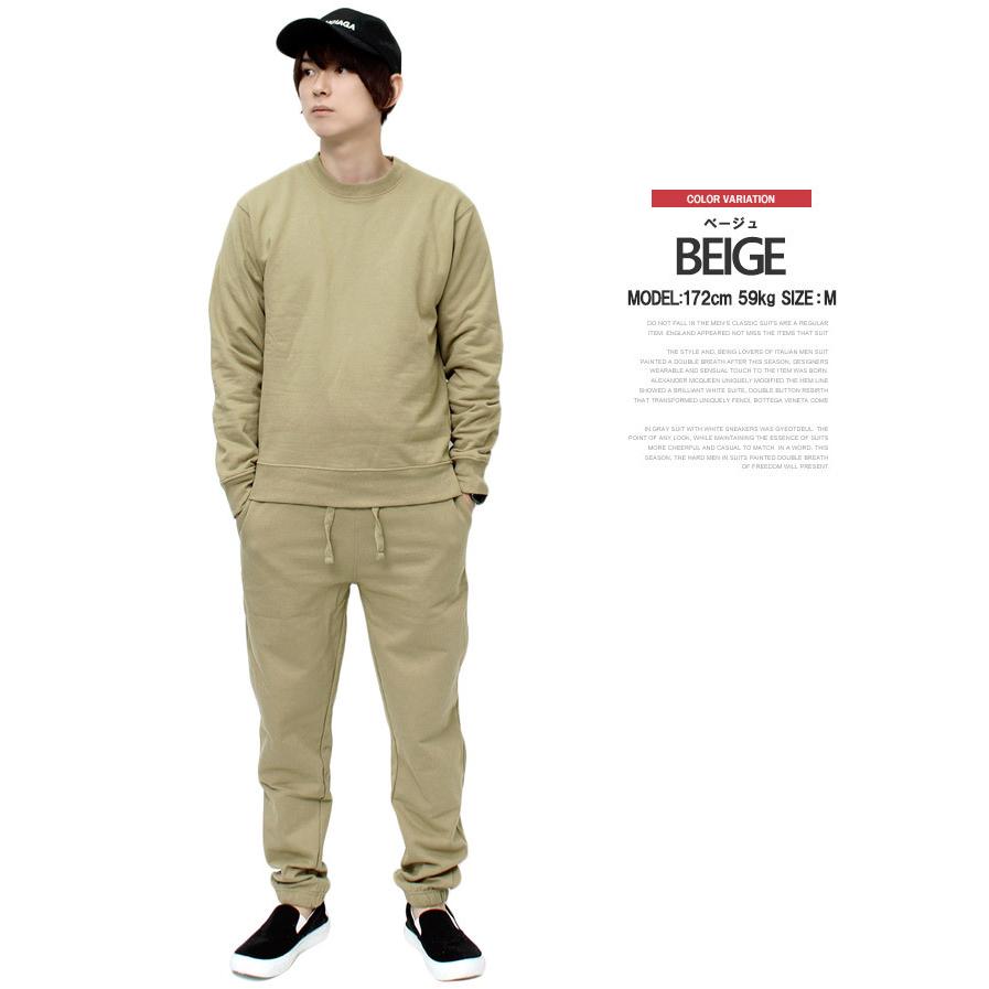 セットアップ メンズ 大きいサイズ 裏起毛 無地 クルーネック