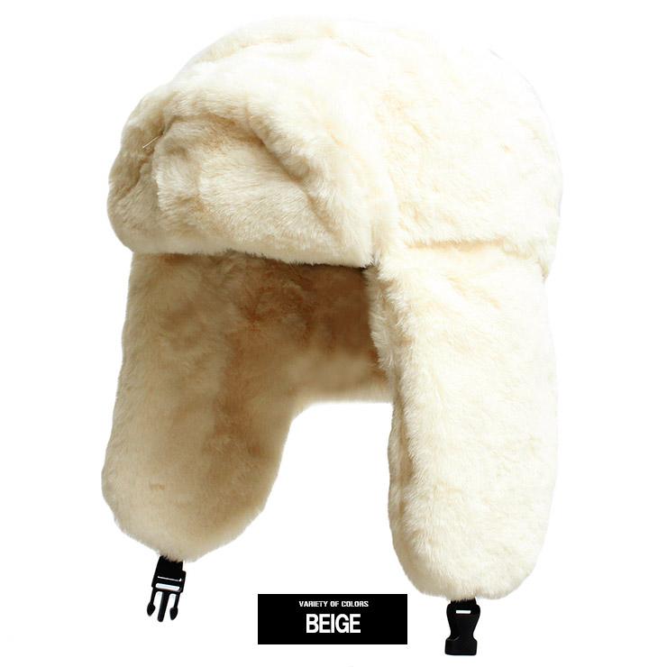 送料無料 ふわふわ フェイクファー パイロットキャップ メンズ 耳あて