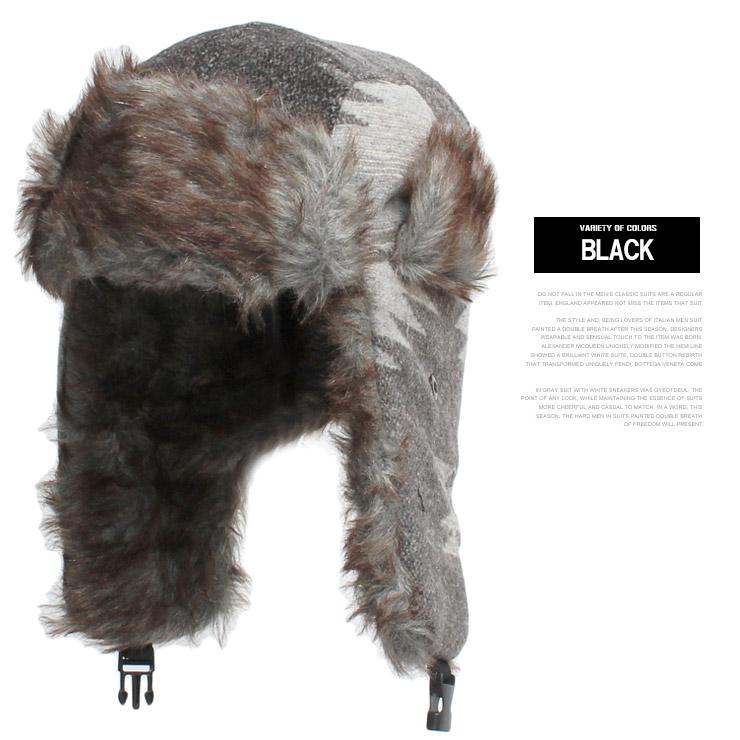 送料無料 オルテガ パイロットキャップ メンズ ファー 耳あて付き 2WAY