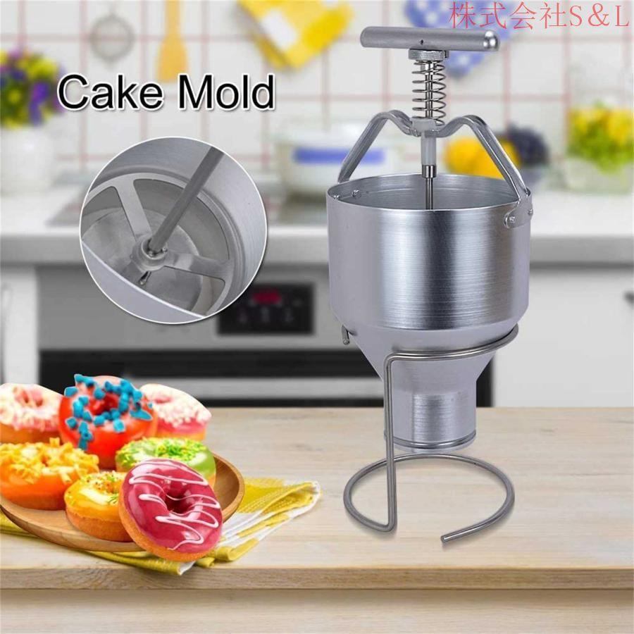 取り外し可能なセンター付き手動ドーナツメーカードーナツカッター 3L 容量ドーナツメーカーマシン ステンレススチール スタンド付きS＆L 家庭用および商業用 取り外し可能なセンター付き手動ドーナツメーカードーナツカッター 3L