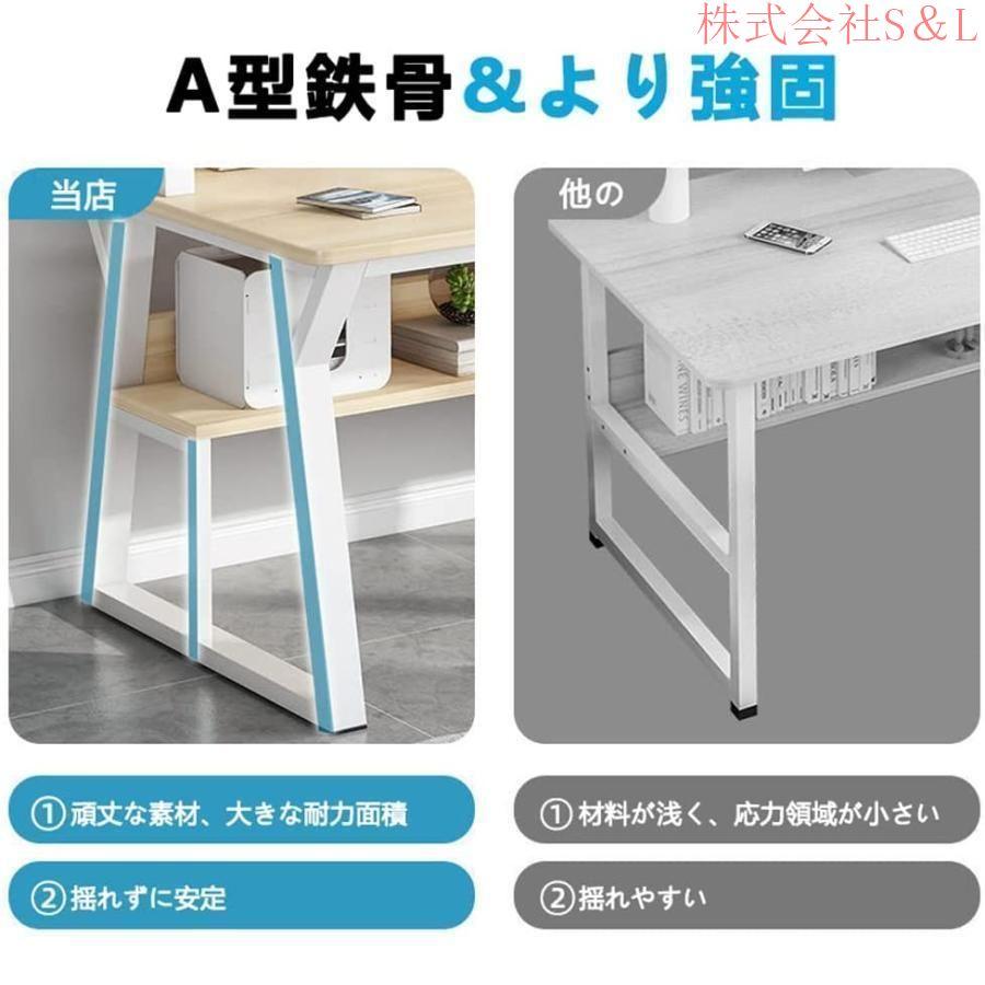 新品パソコンデスク 幅100cm奥行50cm ワークデスク PCデスク勉強机　白 デスク パソコンデスク 100cm 白 ホワイト 勉強机 机 pcデスク