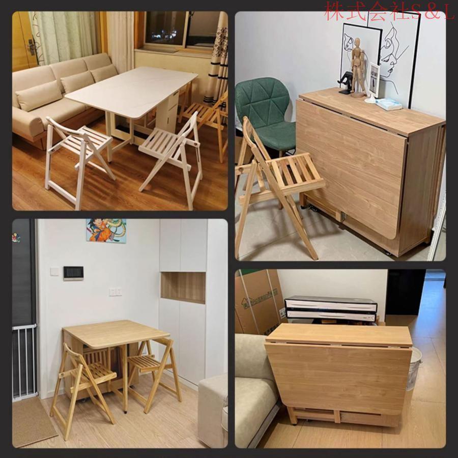 4人用ダイニングテーブルセット、折りたたみ式テーブルと椅子