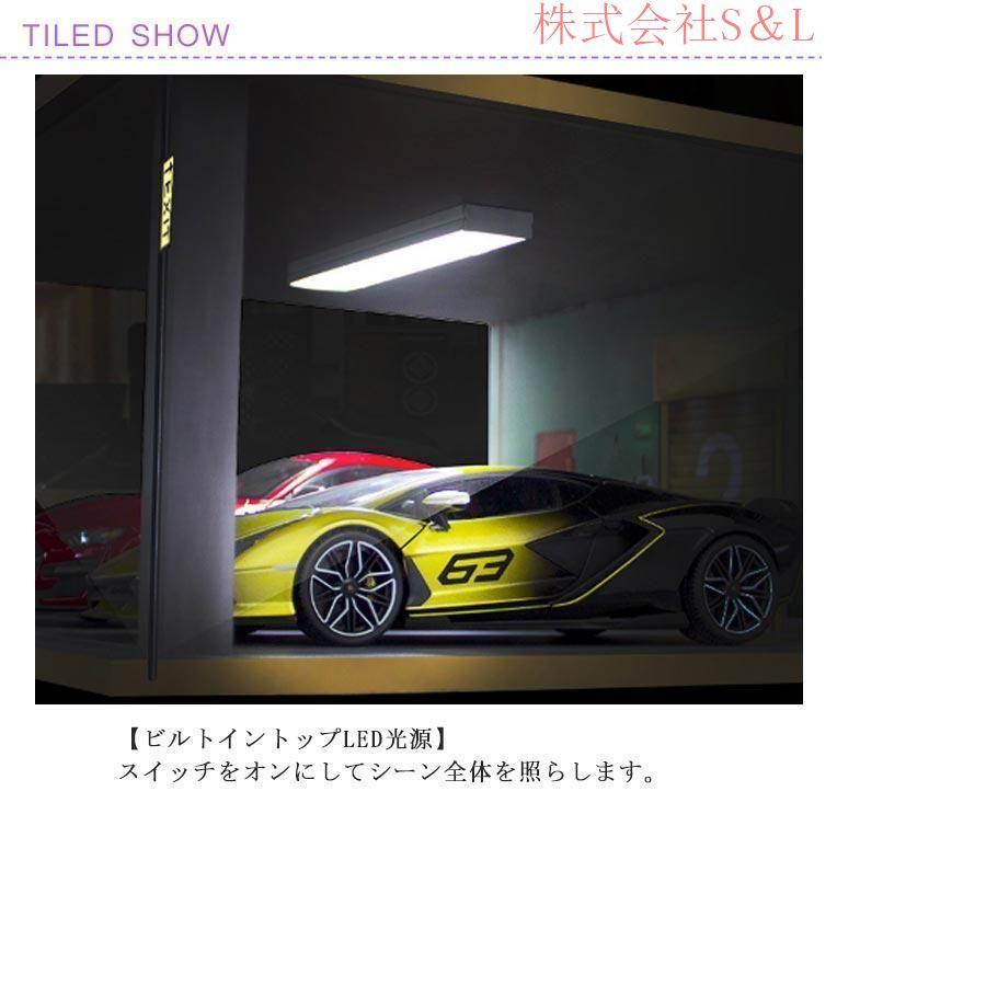 1/18 LED ディスプレイケース　ミニカー用　アクリルケース Amazon.co.jp: 1/18 ミニカー収納 ミニカー展示ケース 2台分 LED